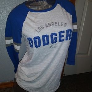 PINK LA Dodgers bling baseball t